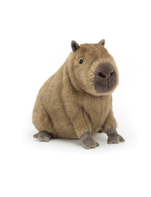 Peluche Capibara Con Zaino Tartaruga, 25 Cm – Morbido E Realistico