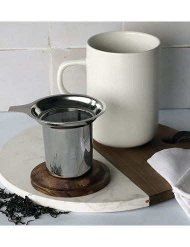 Tisanière Juliet blanche en grès – 475 ml élégante - boutiqueholala.com