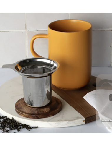 Tisanière Juliet jaune en grès – 475 ml avec filtre - boutiqueholala.com
