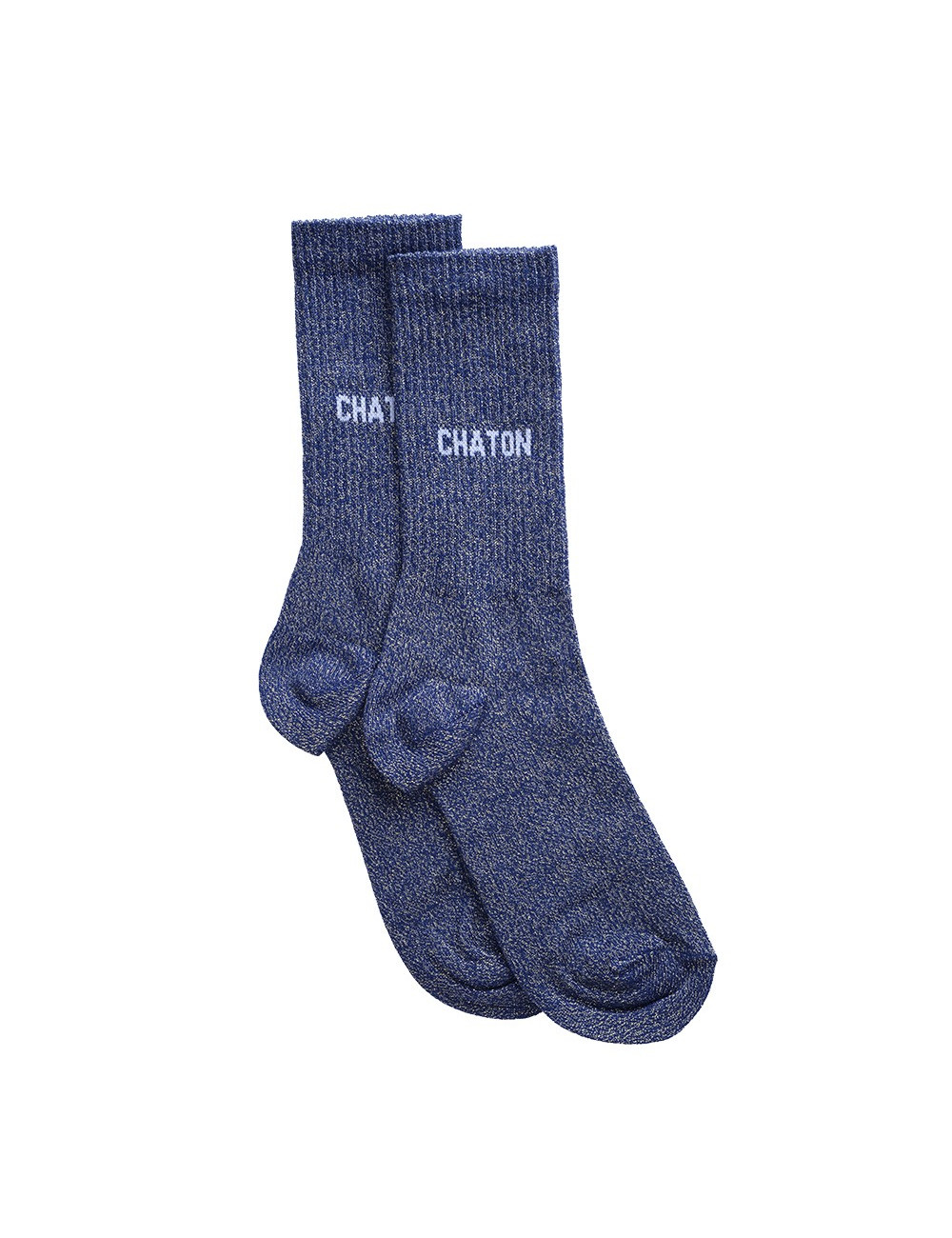 Chaussettes Paillettes bleues Chaton - Félicie Aussi boutiqueholala.com