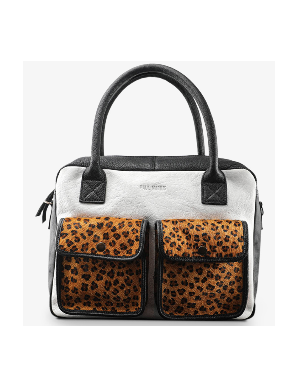 sac le dandy leopard noir et blanc PAUL MARIUS boutique holala.com
