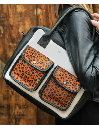sac le dandy leopard noir et blanc PAUL MARIUS boutique holala.com