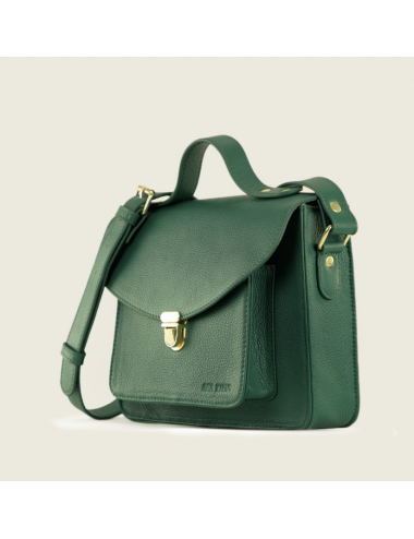 Mademoiselle George azur vert impérial - sac a main cuir vert femme - PAUL MARIUS boutiqueholala.com