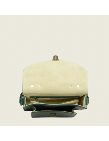 Mademoiselle George azur vert impérial - sac a main cuir vert femme - PAUL MARIUS boutiqueholala.com