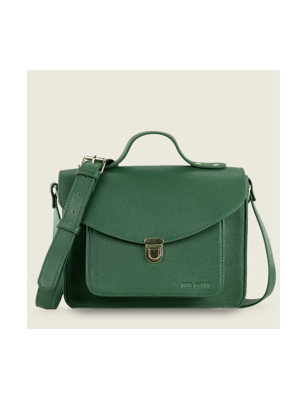 Mademoiselle George azur vert impérial - sac a main cuir vert femme - PAUL MARIUS boutiqueholala.com
