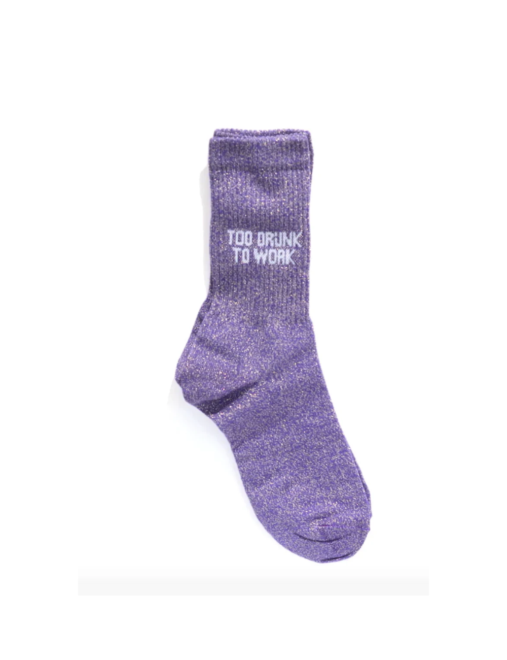 chaussettes paillettes violettes too drunk to work Felicia aussi Paris boutiqueholala.com