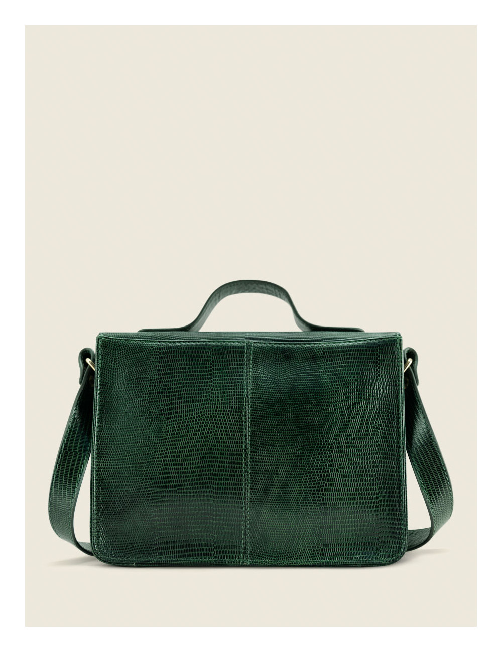 Sac à Main Vintage Baguette Années 60 - Toile Verte - Style Scooter - Occasion