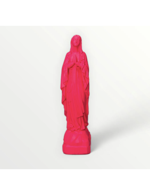statue vierge marie lourdes 17cm rose j'ai vu la vierge boutiqueholala.om