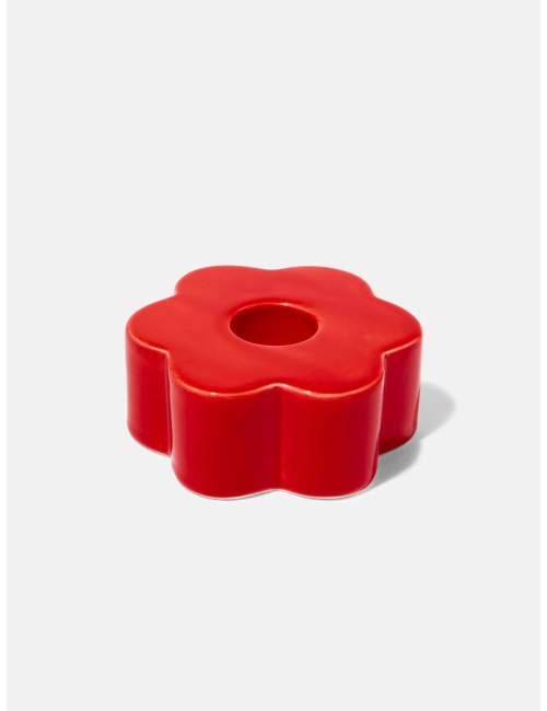 DOYI - Bougeoir fleur rouge