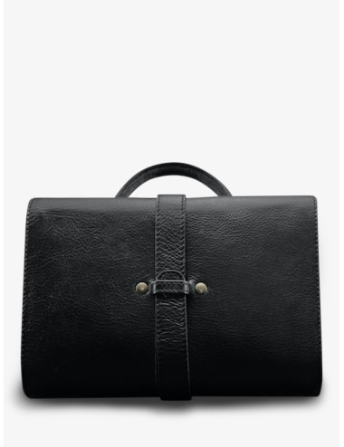 La trousse de toilette dépliable noir - Trousse de toilette cuir noir - Paul Marius boutiqueholala.com