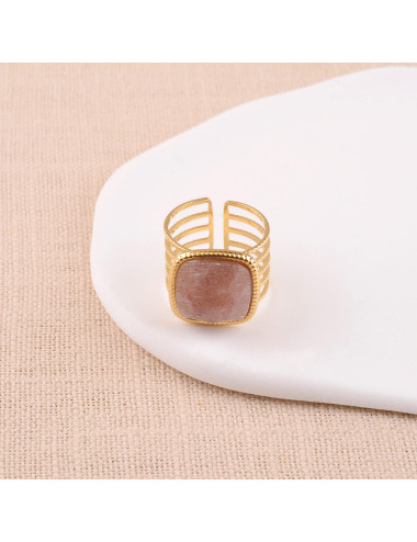 Bague doré pierre de soleil...