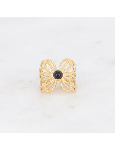 bague Jose dorée onyx bohm boutiqueholala.com
