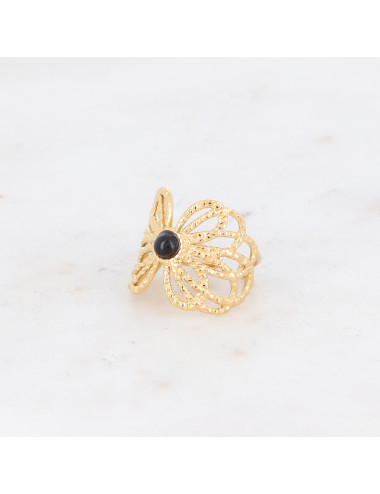 bague Jose dorée onyx bohm boutiqueholala.com