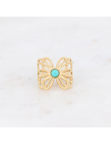 bague josé dorée howlite bleue bohm boutiqueholala.com