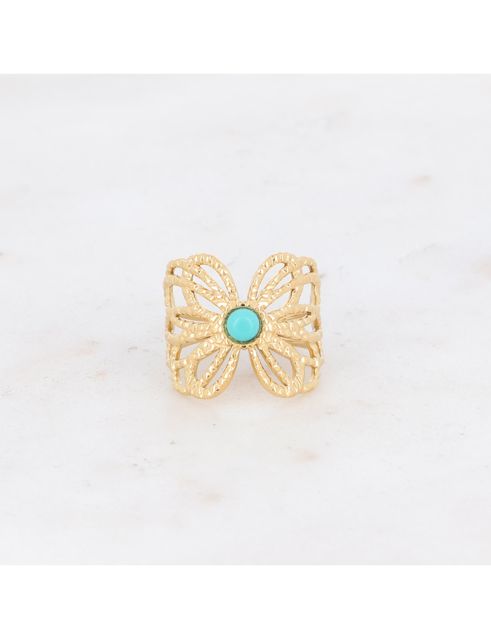 bague josé dorée howlite bleue bohm boutiqueholala.com