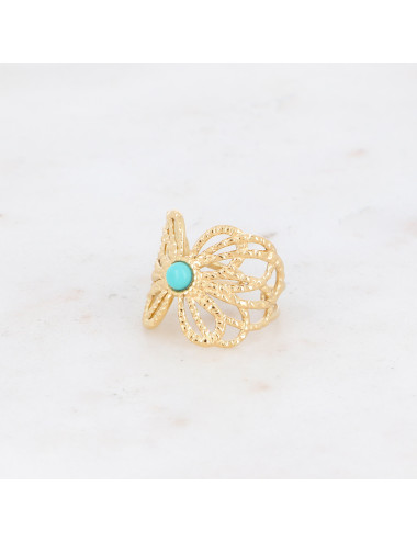 bague josé dorée howlite bleue bohm boutiqueholala.com