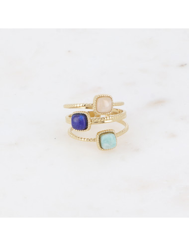 bague dorée pierre naturelles multi boutiqueholala.com