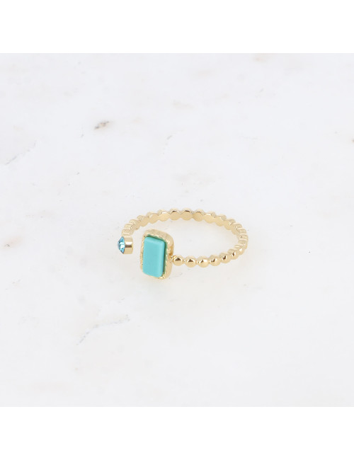 bague fine doré howlite bleue boutiqueholala.com