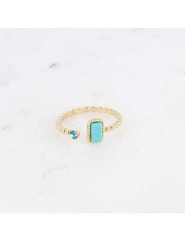 bague fine doré howlite bleue boutiqueholala.com