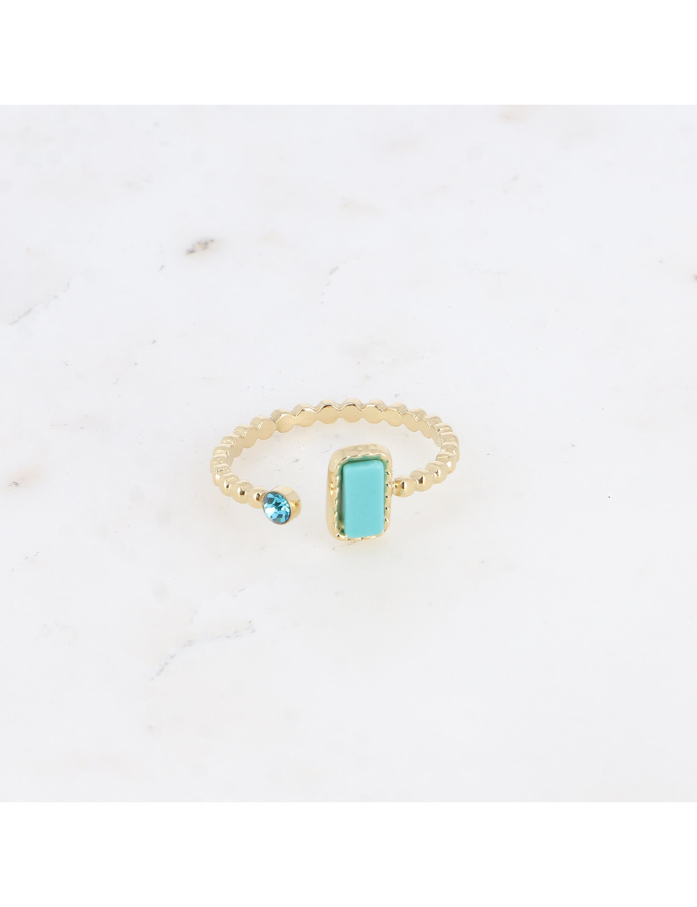 bague fine doré howlite bleue boutiqueholala.com