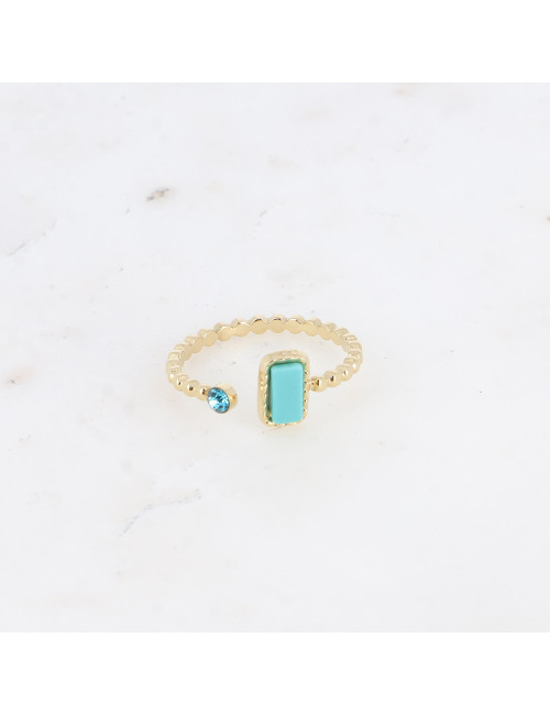 bague fine doré howlite bleue boutiqueholala.com