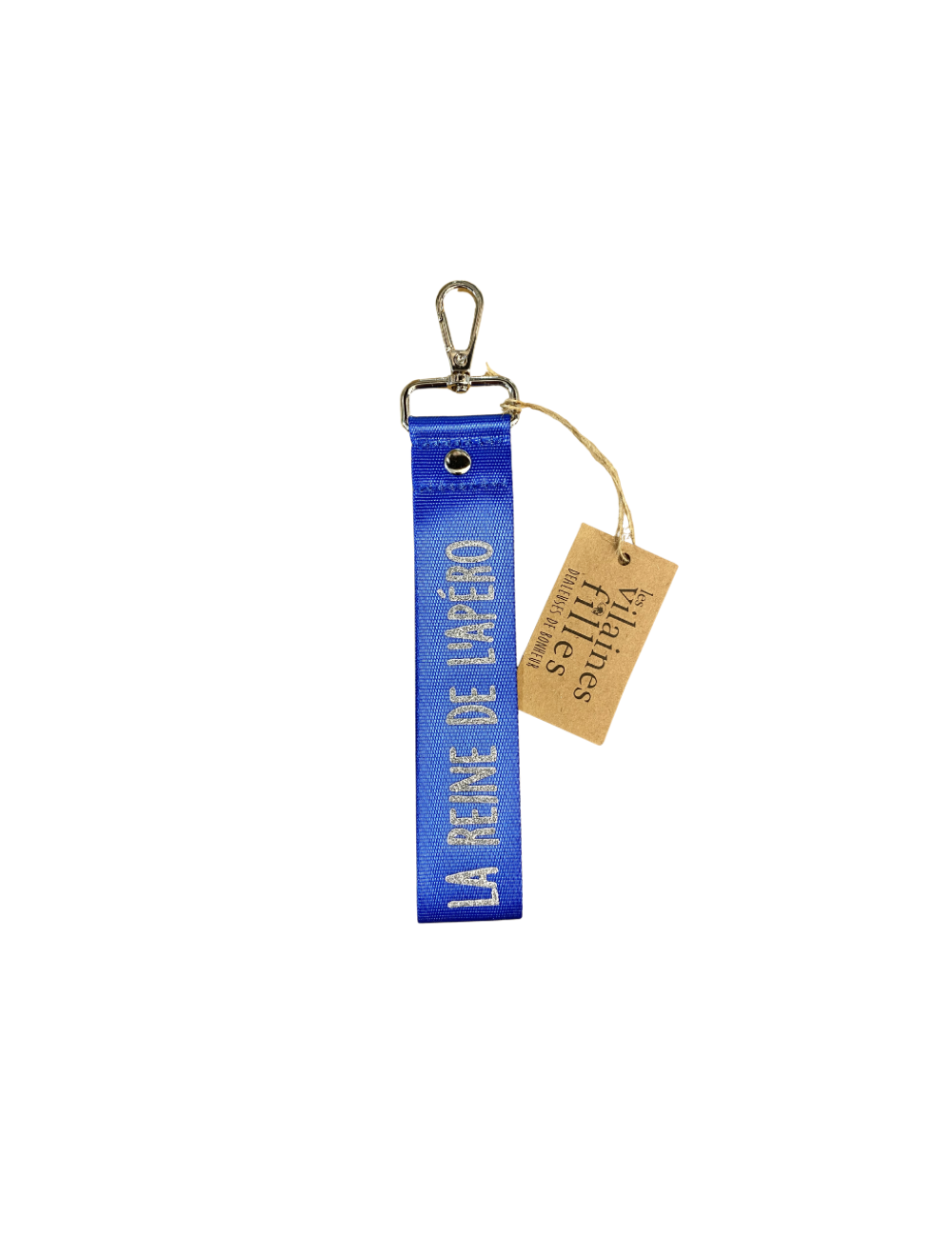 porte clés à paillettes bleu la reine de l'apéro boutiqueholala.com