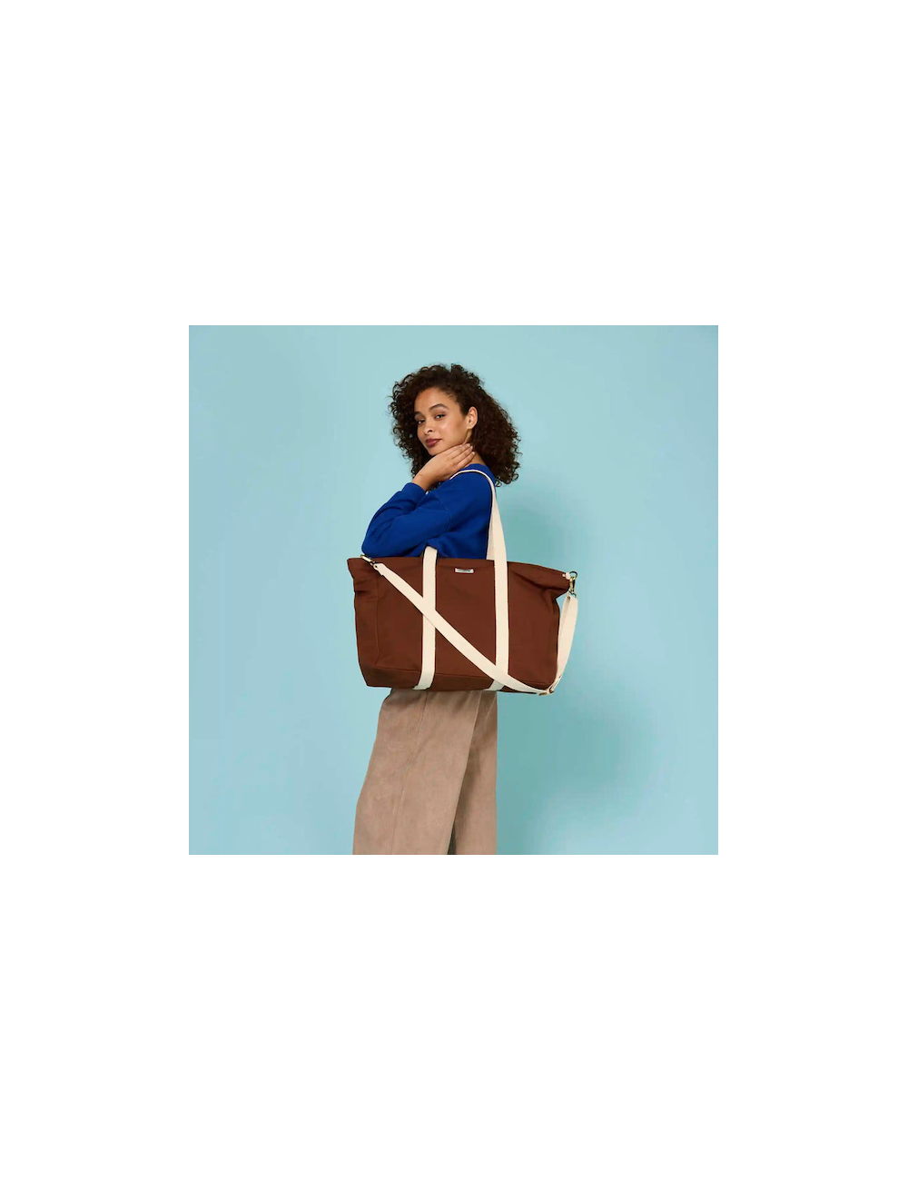 Grand Sac Cabas jean Chocolat coton bio - hindbag boutiqueholala.com Grand Sac Cabas jean Chocolat coton bio - hindbag boutiqueholala.com