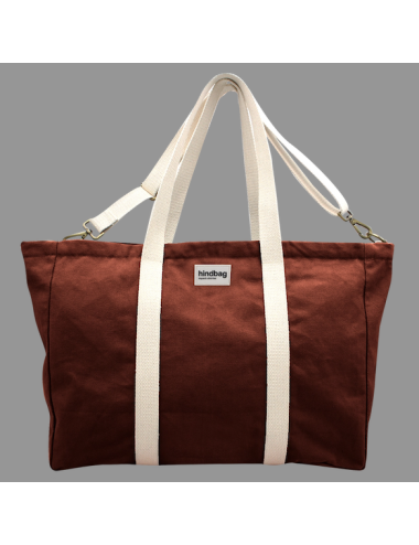 Grand Sac Cabas jean Chocolat coton bio - hindbag boutiqueholala.com