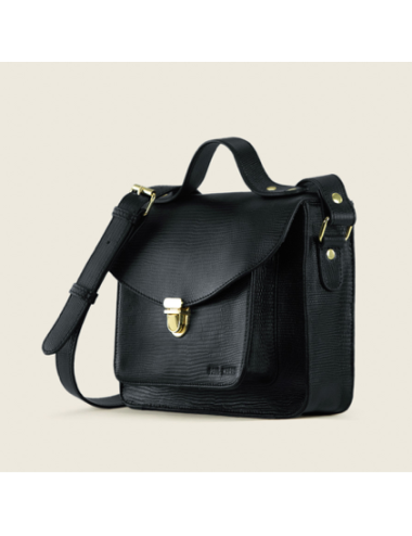 Mademoiselle George 1960 Noir de jais - sac a main bandoulière cuir femme - PAUL MARIUS boutiqueholala.com