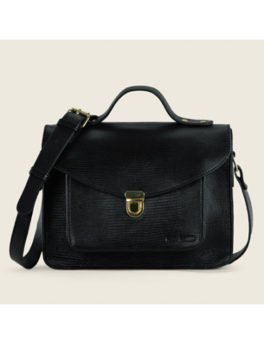 Mademoiselle George 1960 Noir de jais - sac a main bandoulière cuir femme - PAUL MARIUS boutiqueholala.com