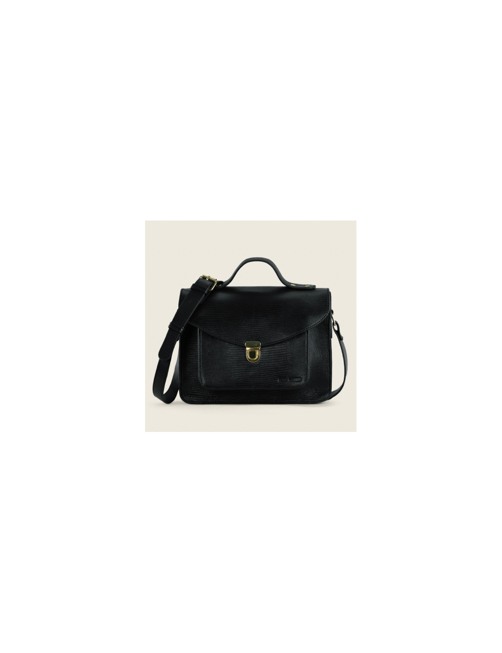 Mademoiselle George 1960 Noir de jais - sac a main bandoulière cuir femme - PAUL MARIUS boutiqueholala.com