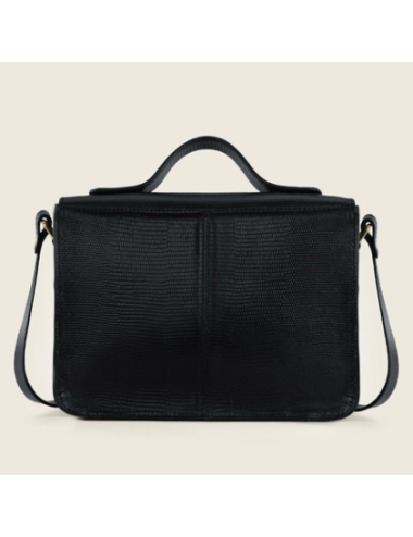 Mademoiselle George 1960 Noir de jais - sac a main bandoulière cuir femme - PAUL MARIUS boutiqueholala.com