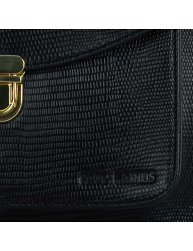 Mademoiselle George 1960 Noir de jais - sac a main bandoulière cuir femme - PAUL MARIUS boutiqueholala.com