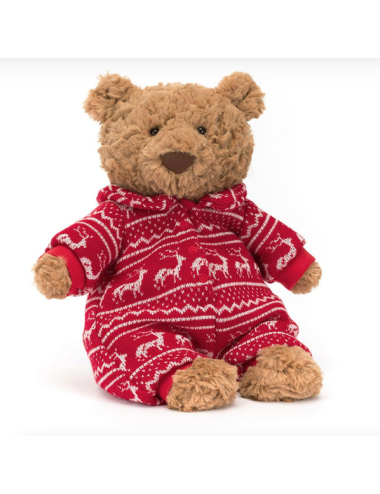 Peluche Ours Bartholomew Pyjama d'hiver i am Bartholomew Bear in Winter Pyjamas - Jellycat boutiqueholala.com