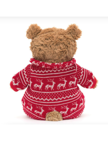 Peluche Ours Bartholomew Pyjama d'hiver i am Bartholomew Bear in Winter Pyjamas - Jellycat boutiqueholala.com