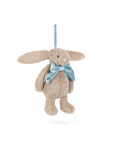 Peluche décoration de noel lapin bashfull beige bunny - Jellycat boutiqueholala.com