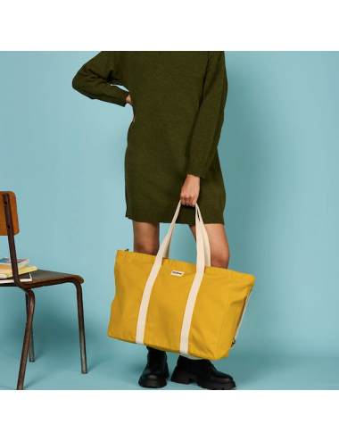 Grand Sac Cabas Jean Jaune Safran - Hindbag boutiqueholala.com