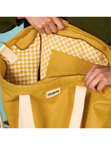 Grand Sac Cabas Jean Jaune Safran - Hindbag boutiqueholala.com