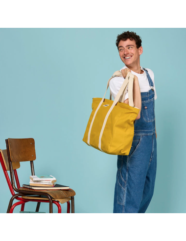 Grand Sac Cabas Jean Jaune Safran - Hindbag boutiqueholala.com