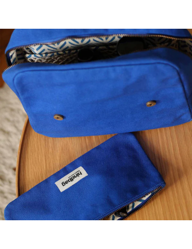 Grande Trousse de Toilette Bleu électrique Alix - Hindbag boutiqueholala.com