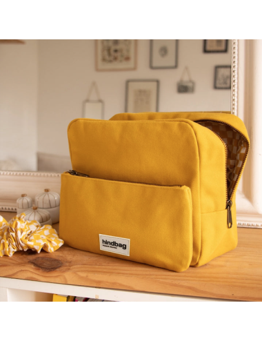 Grande Trousse de Toilette jaune Safran Alix - Hindbag boutiqueholala.com