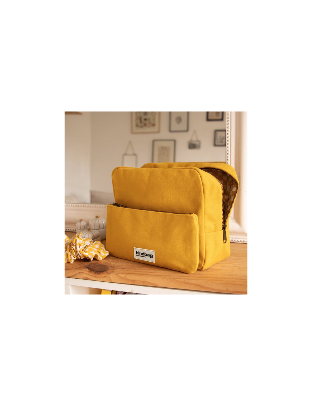 Grande Trousse de Toilette jaune Safran Alix - Hindbag boutiqueholala.com