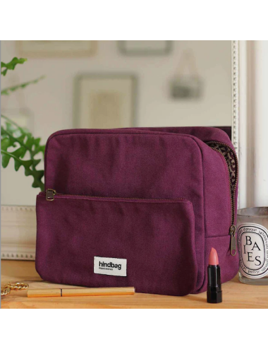 Grande Trousse de Toilette Violette Prune Alix - Hindbag boutiqueholala.com