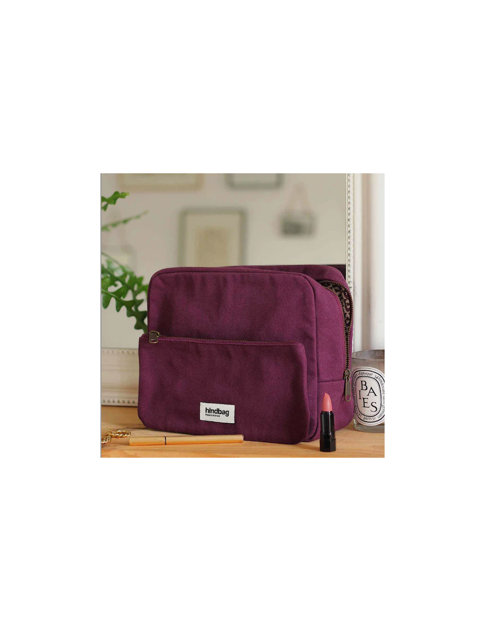 Grande Trousse de Toilette Violette Prune Alix - Hindbag boutiqueholala.com