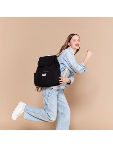 Sac à Dos Eliot Noir Coton Bio -Hindbag boutiqueholala.com