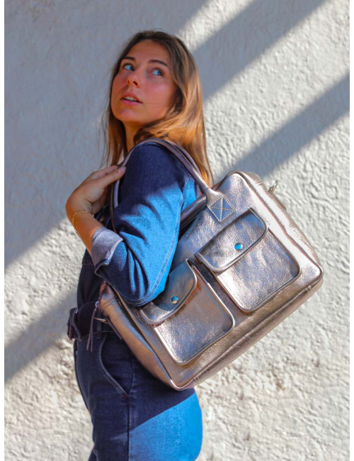 Sac Cuir Bandouliere LeDandy Acier - Paul Marius boutiqueholala.com