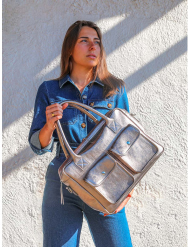 Sac Cuir Bandouliere LeDandy Acier - Paul Marius boutiqueholala.com