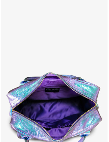 Sac Bandoulière en Cuir LeDandy Scarabée Bleu Métallisé - PAUL MARIUS boutiqueholala.com