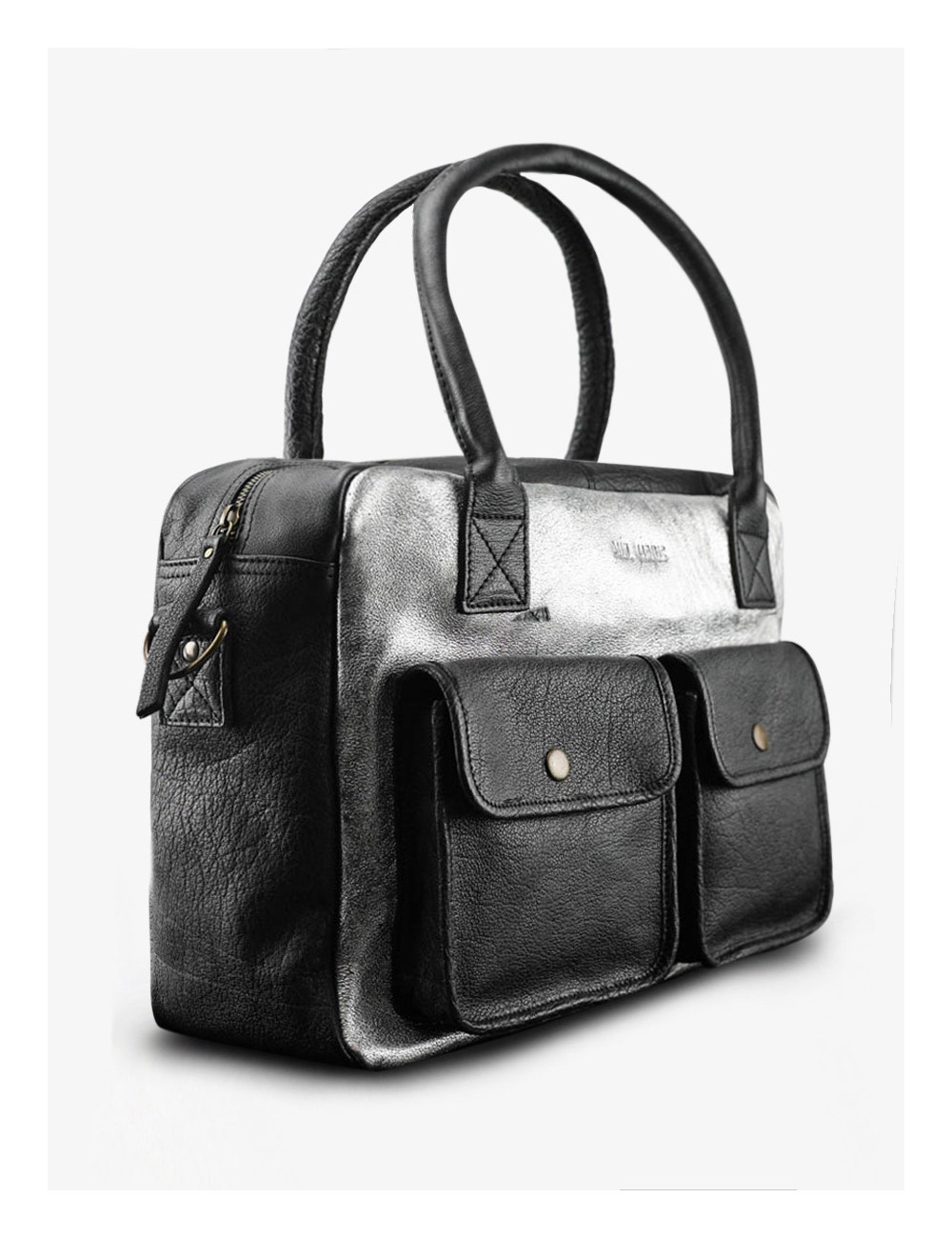 Sac Bandoulière Cuir Ledandy Noir et argenté - PAUL MARIUS boutiqueholala.com