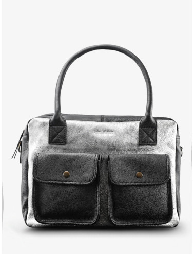 Sac Bandoulière Cuir Ledandy Noir et argenté - PAUL MARIUS boutiqueholala.com